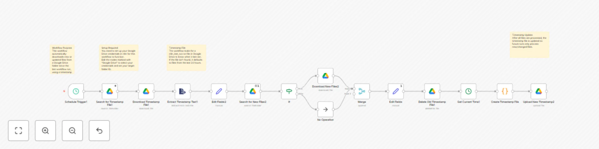 Workflow preview: Monitor and download changed files from Google Drive automatically
