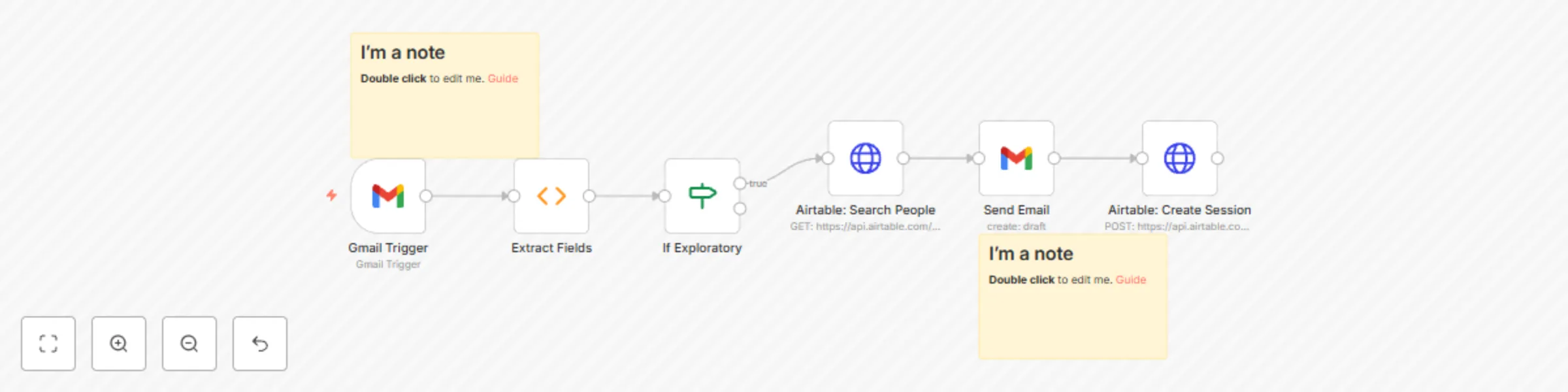 Workflow preview: Create & send client session summaries from Zoom meetings via Gmail and Airtable