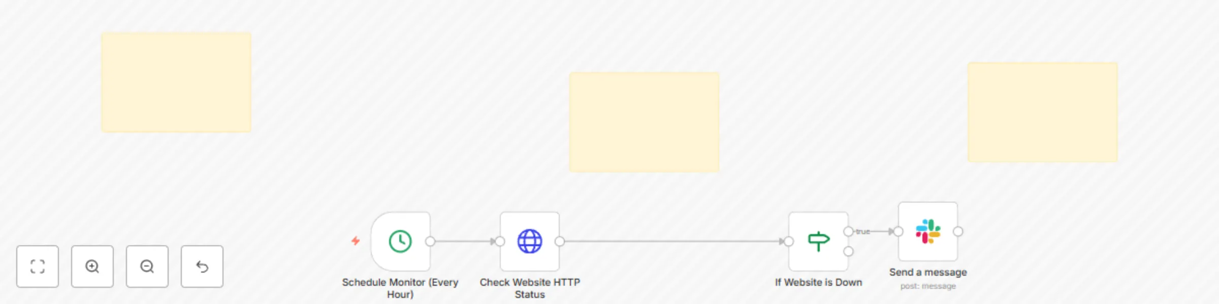 Scheduled website uptime monitor with Slack alert preview