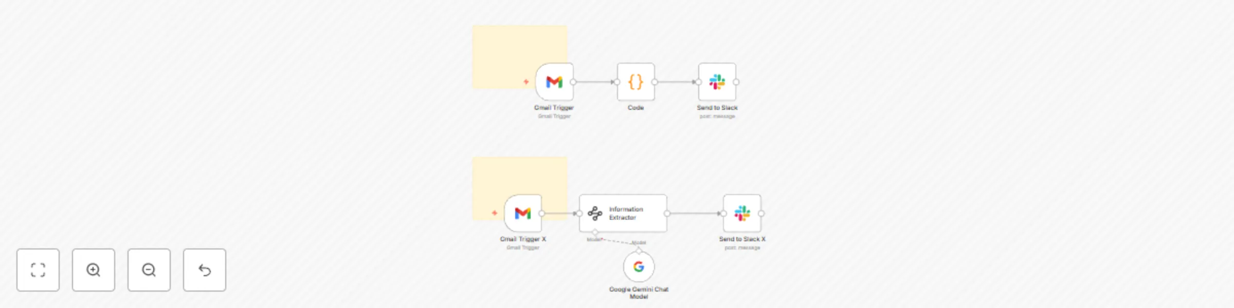 Workflow preview: Automated Upwork messages alerts to Slack with Gmail and Google Gemini AI