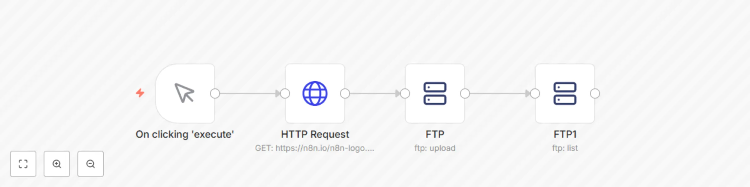 Workflow preview: Download a file and upload it to an FTP Server
