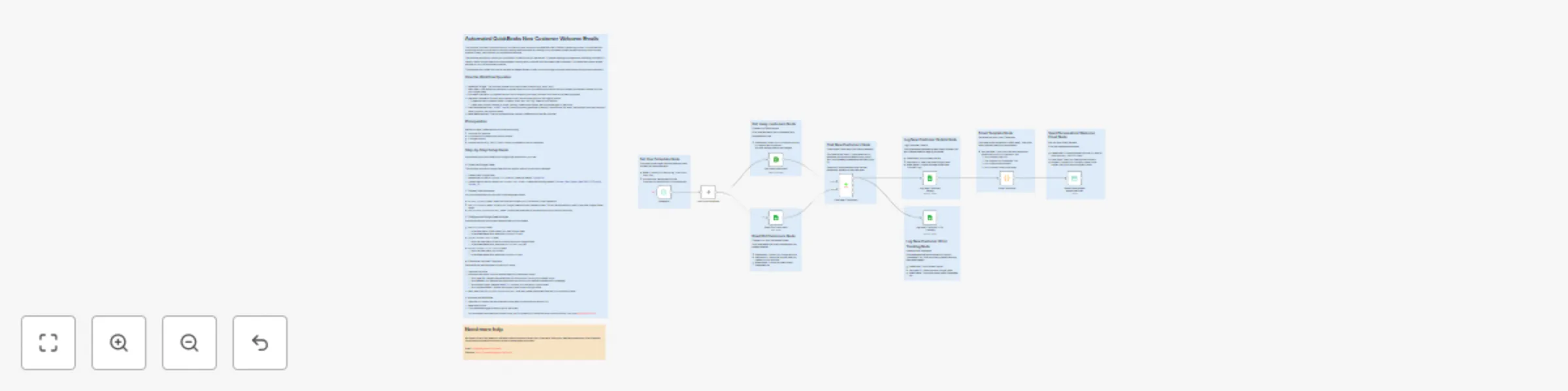 Workflow preview: QuickBooks customer welcome emails with Google Sheets tracking