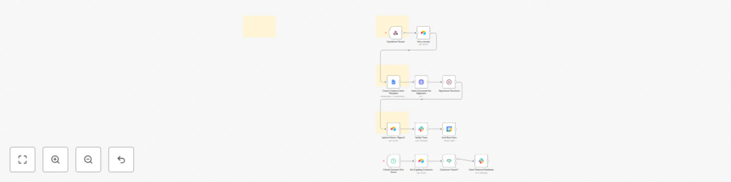 Workflow preview: Automate contract employee lifecycle with Google Docs, DocuSign & Airtable