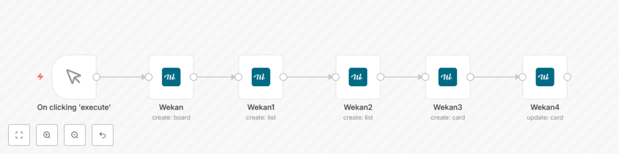 Workflow preview: Create a board, lists, and a card in Wekan