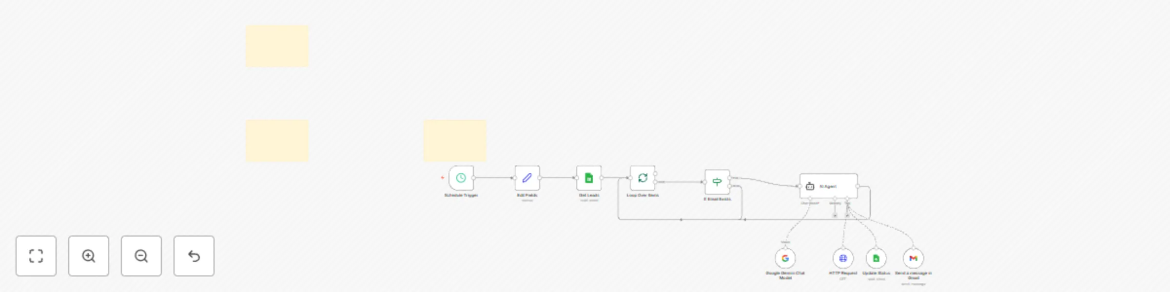 Workflow preview: Cold email outreach personalized by business with Gmail, Google Sheet and Gemini