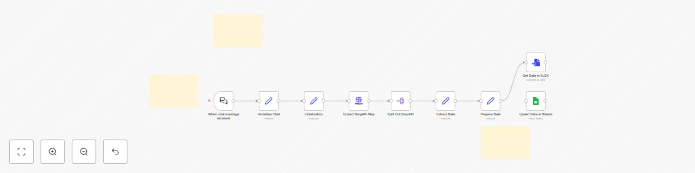 Workflow preview: Scrape business data from Google Maps via SerpAPI and export to Sheets & Excel