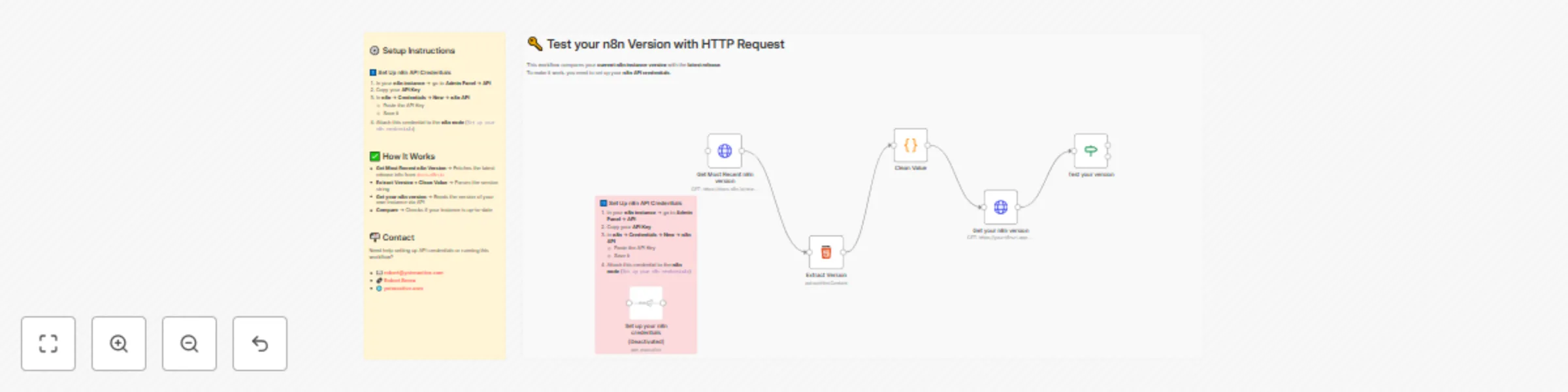 Workflow preview: Compare your n8n version with latest release using n8n API