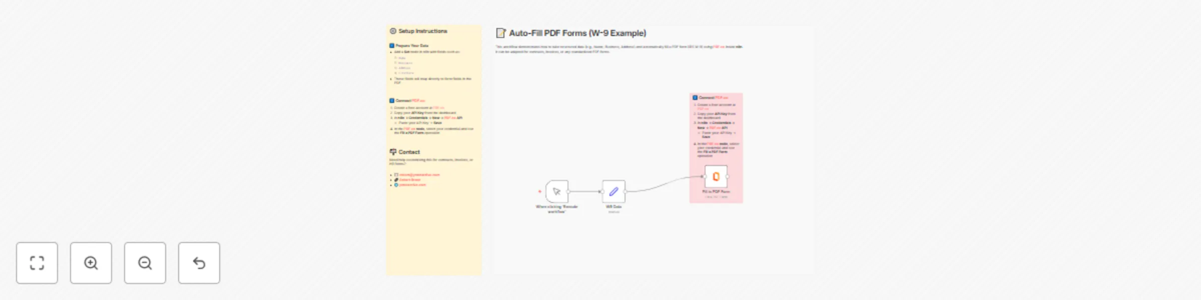 Workflow preview: Automated PDF form filling for W-9 and more with PDF.co