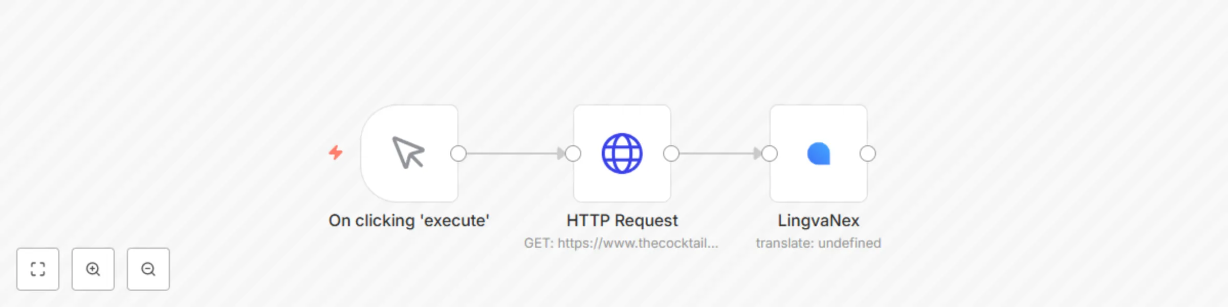 Workflow preview: Translate instructions using LingvaNex