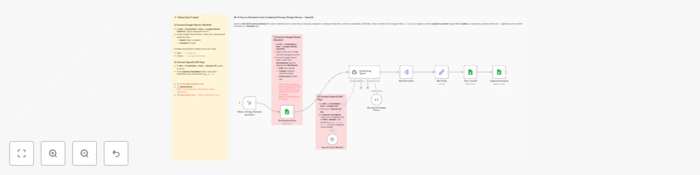 Workflow preview: Generate student course schedules based on prerequisites with GPT and Google Sheets