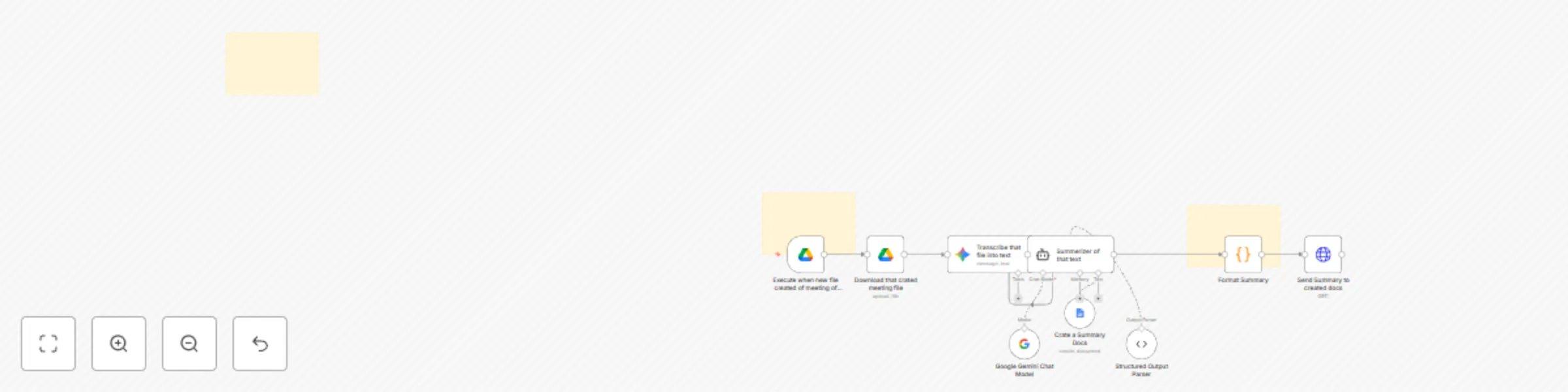Workflow preview: Automate meeting summaries with Google Drive, Gemini AI & Google Docs