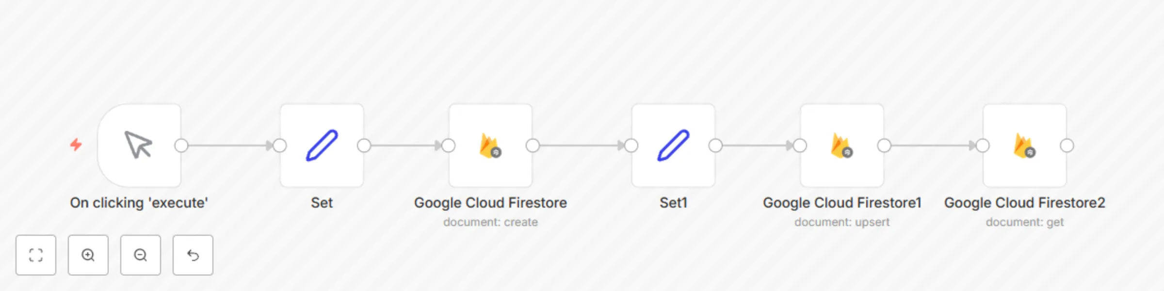 Workflow preview: Create, update, and get a document in Google Cloud Firestore