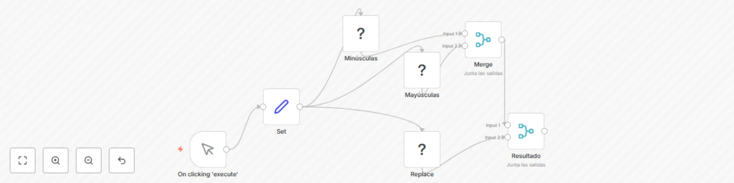 Workflow preview: N8N español - Tratamiento de textos