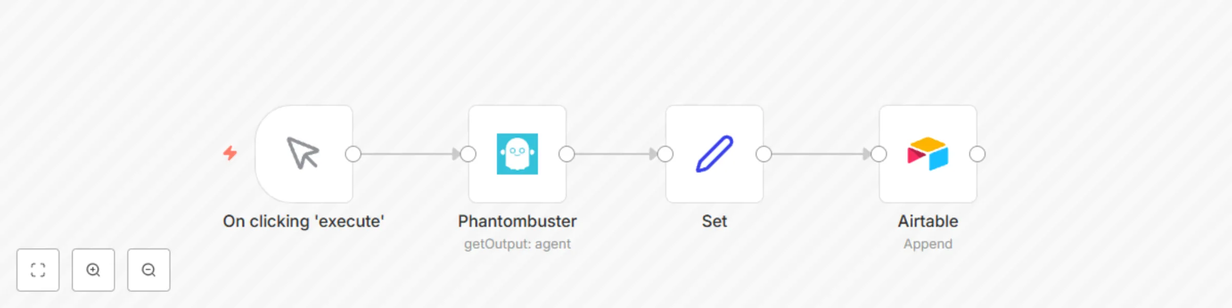 Workflow preview: Store the output of a phantom in Airtable