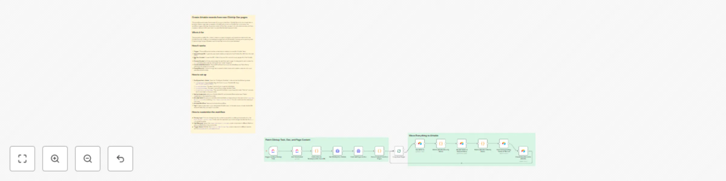 Workflow preview: Automated content migration from ClickUp Docs to Airtable records