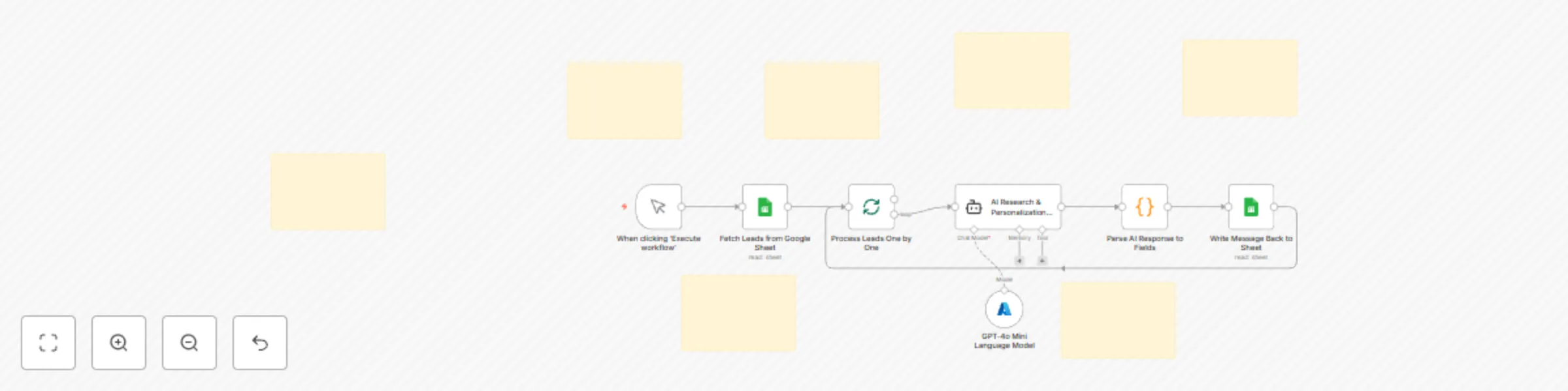 Auto-personalized first touch for new leads using GPT-4o-mini & Google Sheets preview