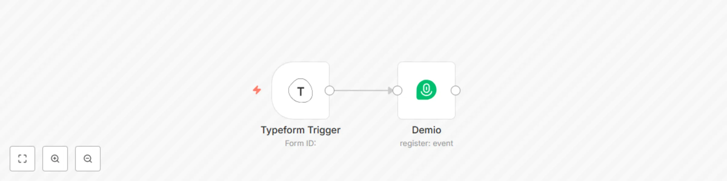 Workflow preview: Register users to an event on Demio via Typeform