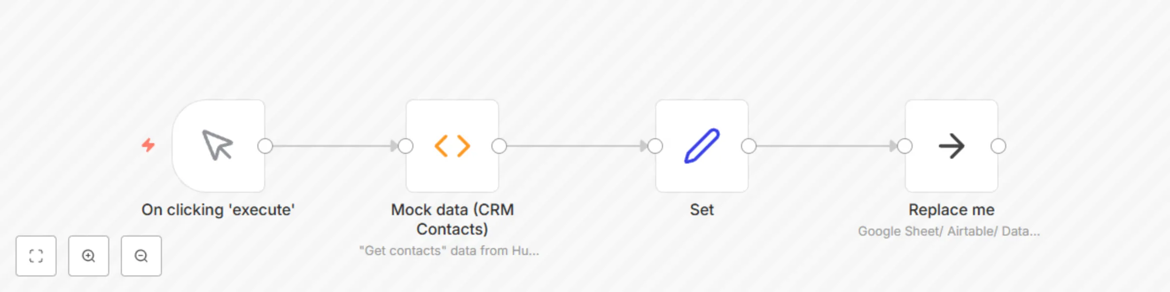 Workflow preview: Load data into spreadsheet or database