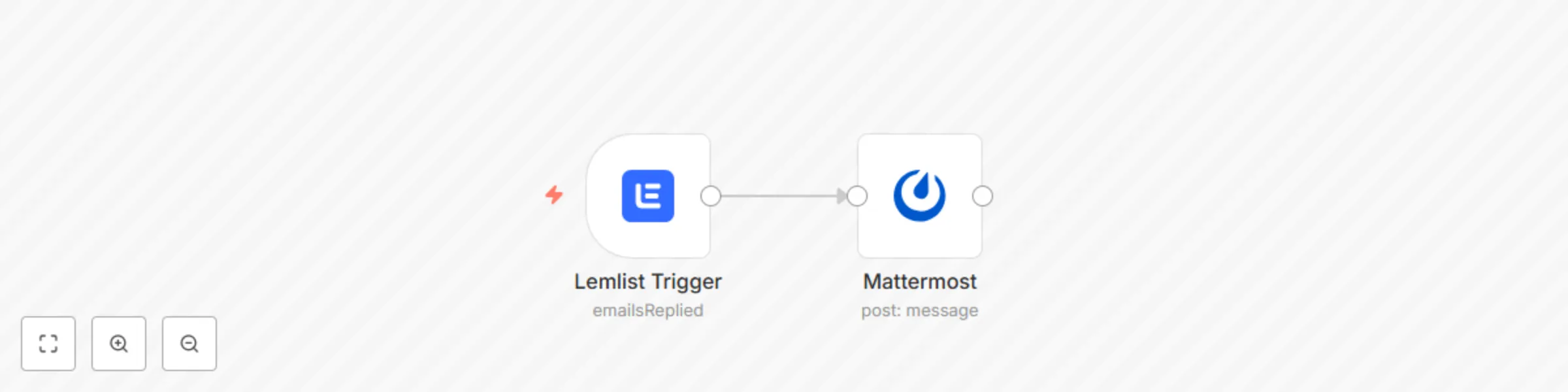 Workflow preview: Send a message on Mattermost when a lead replies to your Lemlist email