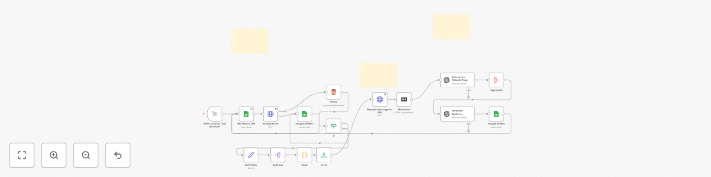 Workflow preview: Generate personalized cold email icebreakers from sites with GPT-4 & G-Sheets